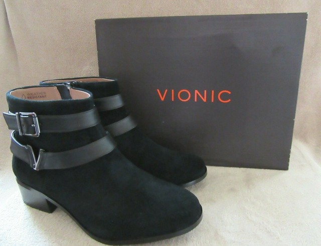 vionic black ankle boots