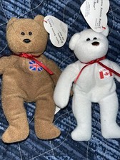 1993 McDonalds Ty Teenie Beanie Babies Maple the Bear and Britannia the Bear Lot