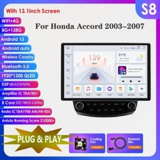 13.1" 8Core Car Stereo Radio GPS DSP 128GB Android 13 For Honda Accord 2003-2007