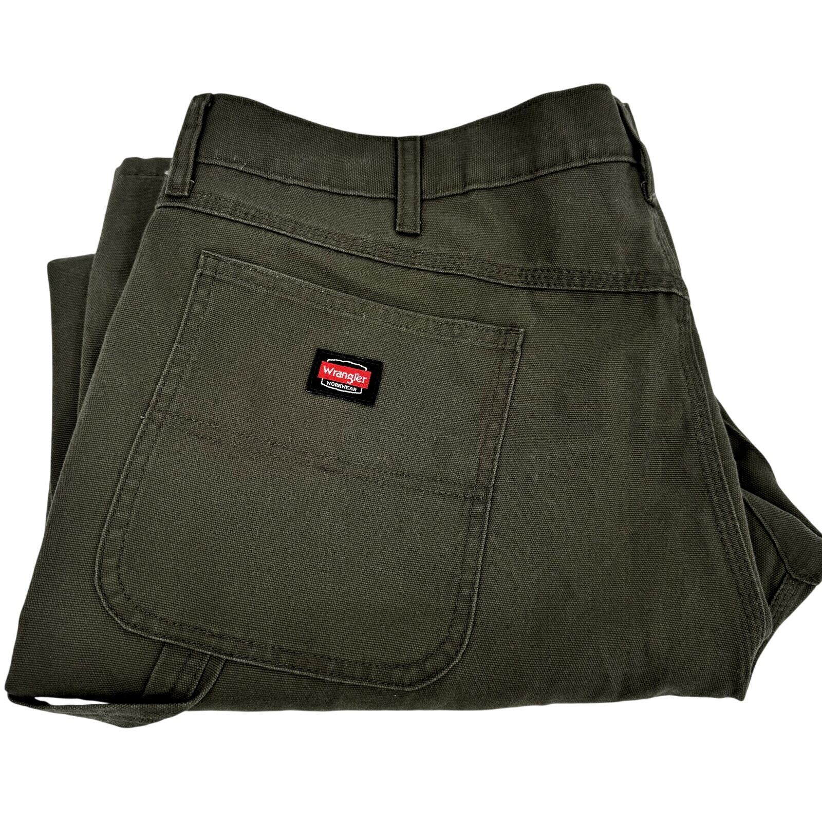 Wrangler Workwear Pants Mens 38x30 (38x31 ACTUAL) Green Relaxed Fit Utility