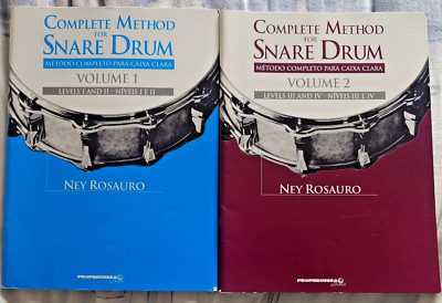 COMPLETE METHOD FOR SNARE DRUM, VOLS 1 &2  Levels I, II, III & IV By Ney Rosauro