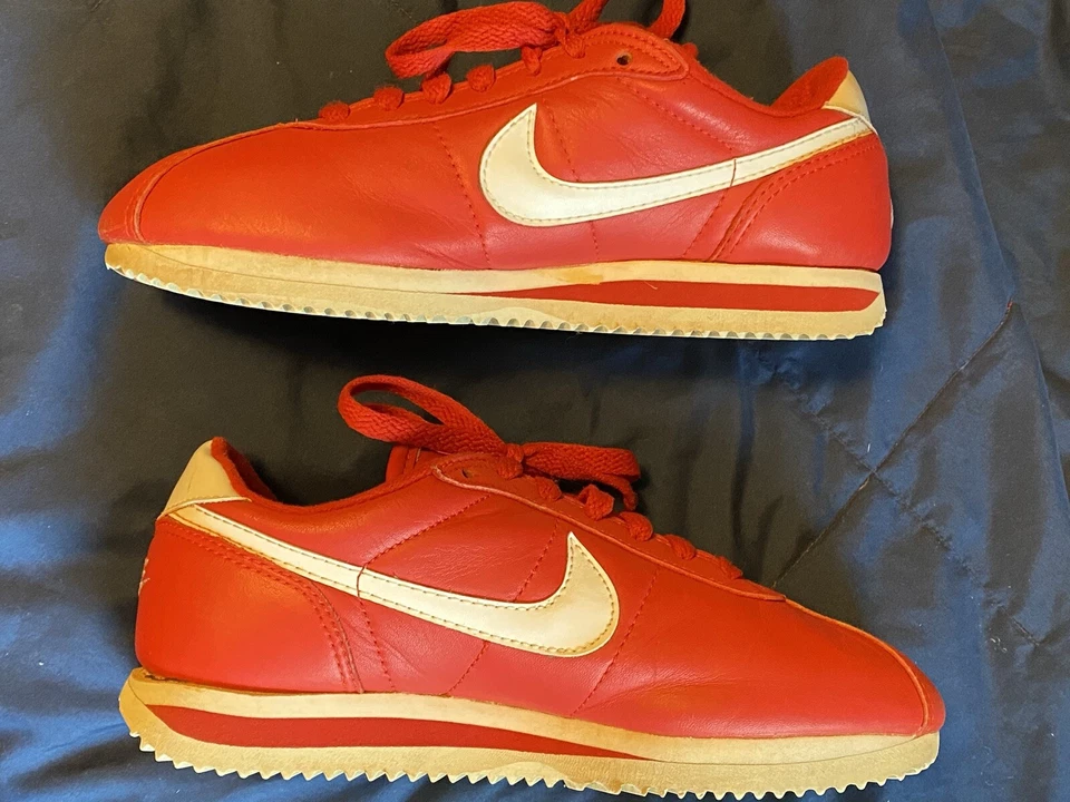 Zapatillas clásicas Nike Cortez vintage años 80 suelas rojas años 70 cortez corredores originales Foto 3 de 4