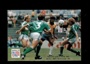 VINTAGE CLASSICS - Gambia 1993 - Soccer - Souvenir Stamp sheet Scott 1463 - MNH