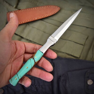 Toothpick Dagger Handmade D2 steel Dagger Hunting double edged boot knife EDC 9 