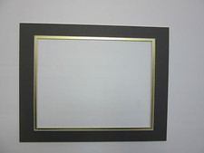 Picture Mat 11x14 for 8.5x11 Diploma or document dark gray with gold liner