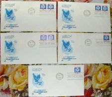 5 FDC US GOVERNMENT OFFICIAL MAIL ISSUE 1988.