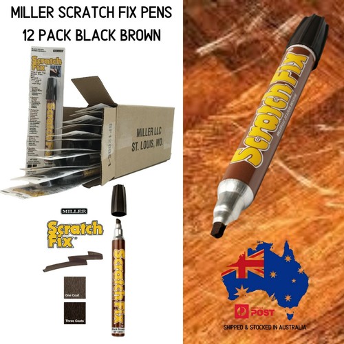 Miller Scratch Fix Pens BULK PACK of 12 Black Brown Furniture Touch Up