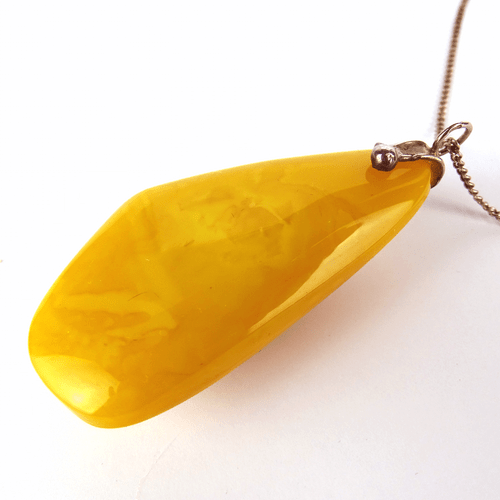 Wertvoller Bernstein Silber Anhänger 6,5 cm mit Kette Real Baltic Amber Pendant - Bild 10 von 13