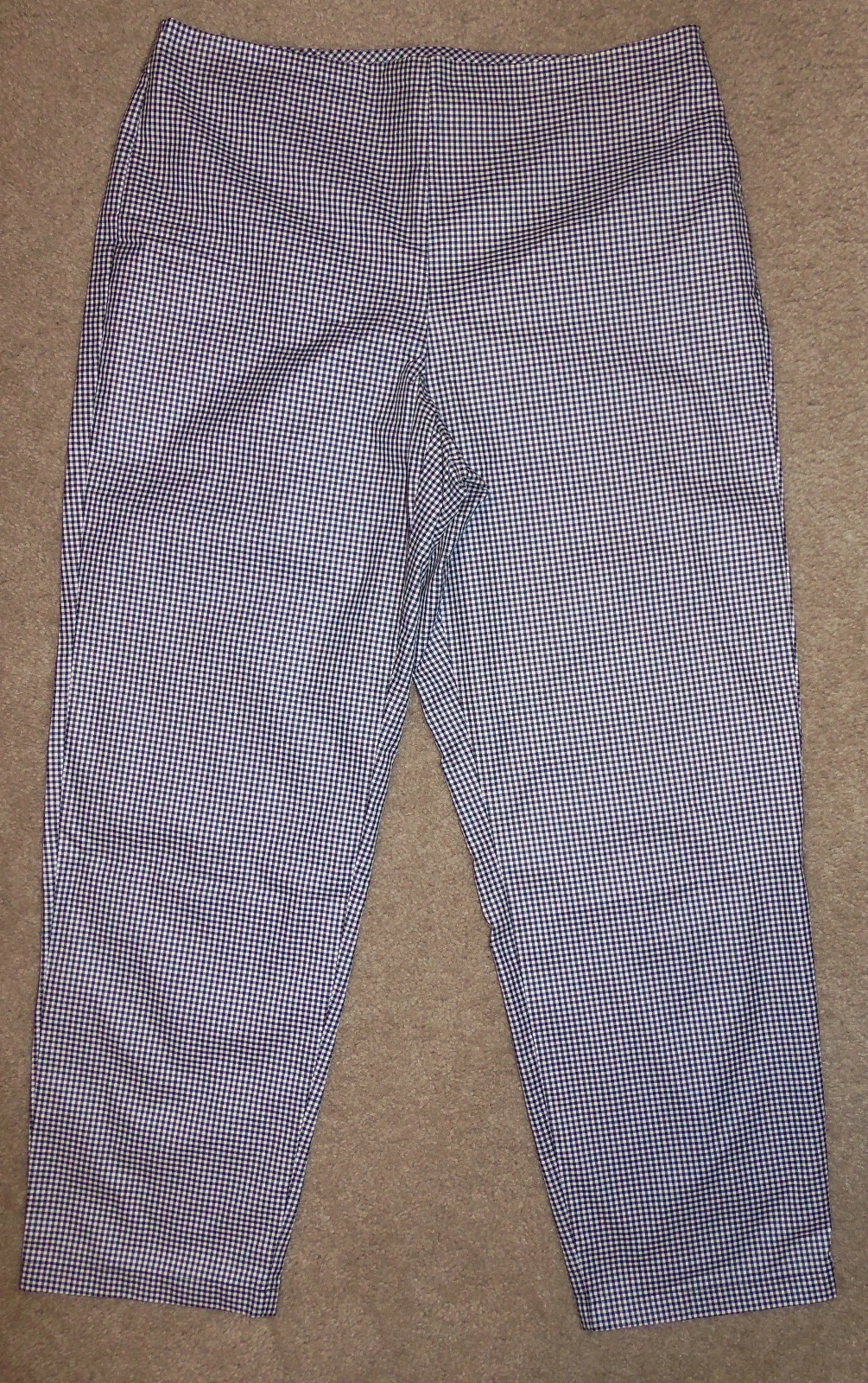 New The Limited Sz 6 Pants Slim Leg Capris Black/White Checkered Cotton/Nylon