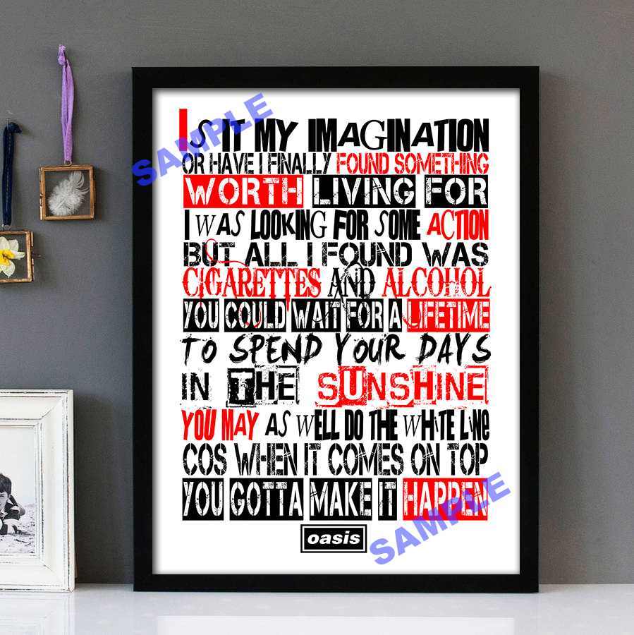 And Lyrics Framed Stunning Alcohol Cigarettes Oasis