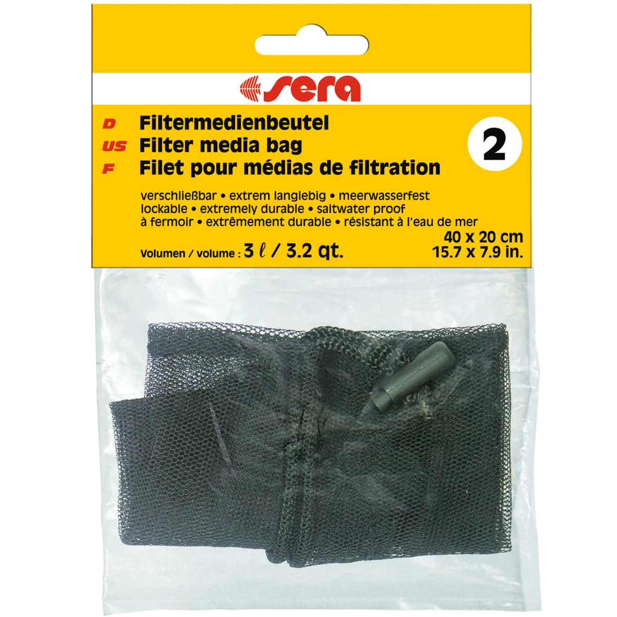 sera Filter Media Bag Size 2 Volume 3 Liters 40 cm x 20 cm Reusable Media  Bag | eBay