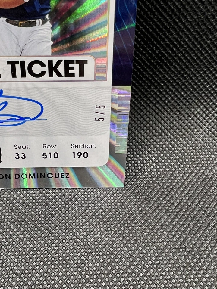 2021 Jasson Dominguez Panini Contenders Baseball Fame Ticket Auto 5/5 NY Yankees - Image 4 of 4