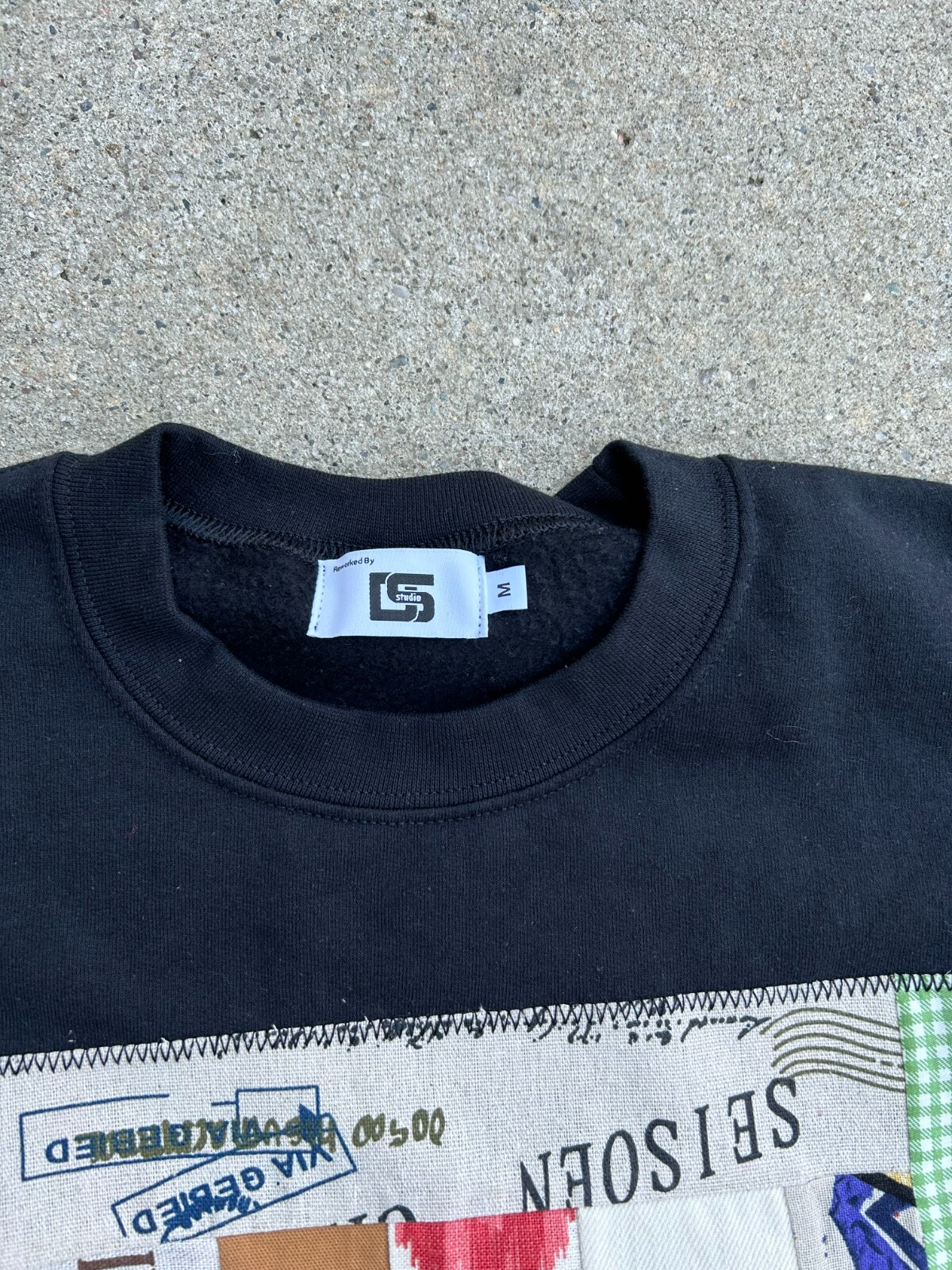 Custom 1/1 Reworked Upcycled Patchwork Sweatshirt… - image 3