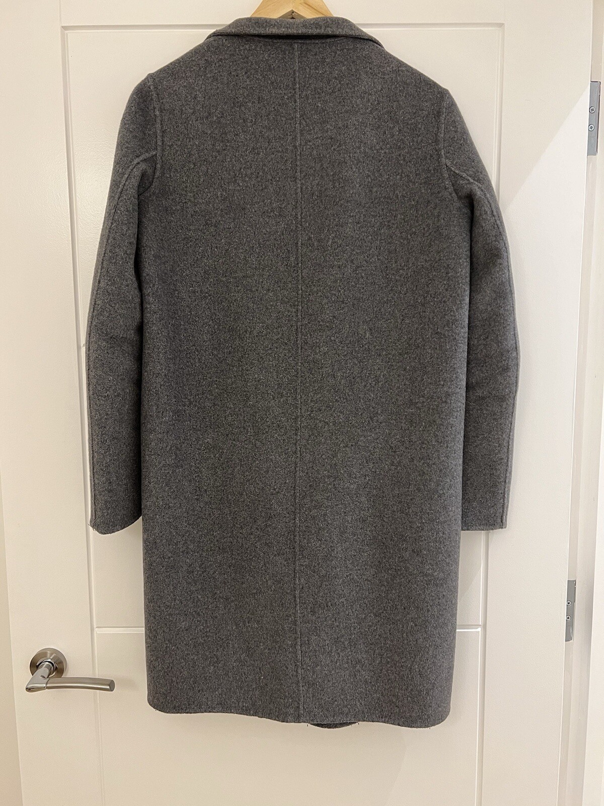 Zara Basic Outerwear Grey Handmade Wool Coat Small - image 7