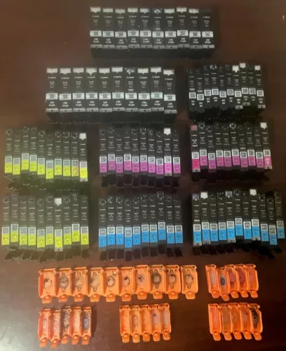 Genuine Empty Virgin Canon 250 PGBK & 251 Ink Cartridges + Caps