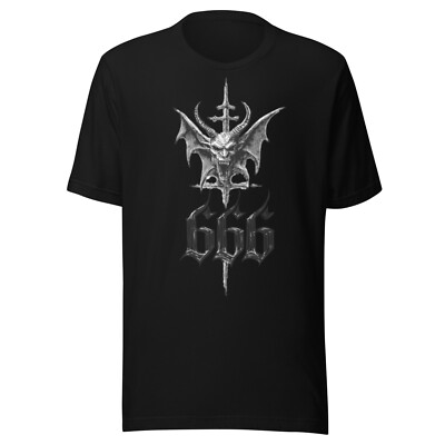 Devil 666 Shirt Satanic Demonic Evil Death Goth Demon Black All