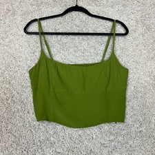 Aritzia Wilfred Basel Bustier Top Womens Medium Green Bustier Camisole Cropped