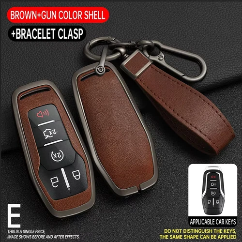 Funda Carcasa Llavero Mando a Distancia Coche Aleación Cuero Para Ford Mustang F-150 EXPLORER Zinc - Imagen 34 de 40
