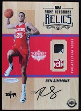 2017-18 Upper Deck Supreme Hardcourt NBA Prime Relics 33/49 Ben Simmons Auto 2ct