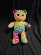 Build A Bear Lisa Frank Cheetah Cat Rainbow Multi-Color 17" Inches