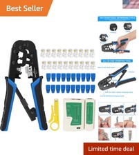 RJ45 Crimping Tool Kit Ethernet Crimp Set, RJ-11, 6P/RJ-12, 8P/RJ-45 Crimp, C...