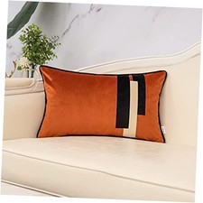 Decorative Velvet Lumbar Throw Pillow Cover 20" x 12" Pack of 1 Burnt Orange