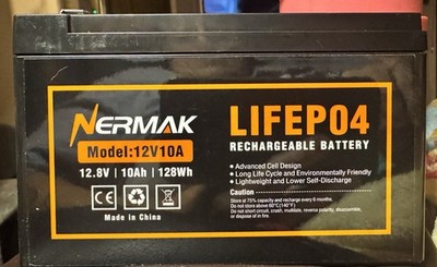 Nermak 12.8V 10Ah Lithium Iron Phosphate Battery
