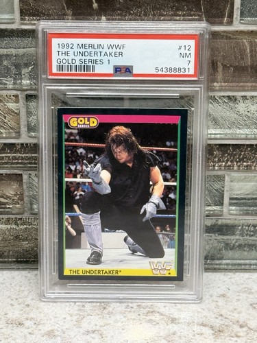 THE UNDERTAKER ~ 1992 Merlin WWF #12 Gold Series 1 PSA 7 NM 📈🔥!