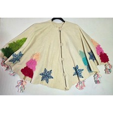 Artisan De Luxe Home Christmas Tree Snowflake Wool Blend Poncho