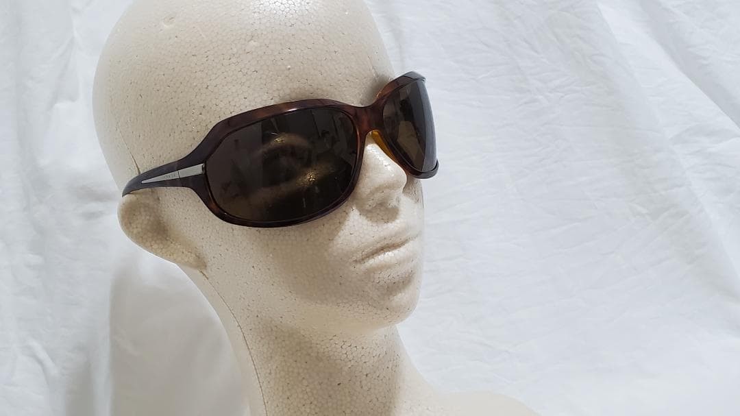 Prada Gackt Used Icon Logo Metal Big Lens Sunglasses Brown Men's Women Used thumbnail 10