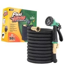  with 8 Function Nozzle, 50FT - Lightweight Expandable Garden Hose, 50ft Black