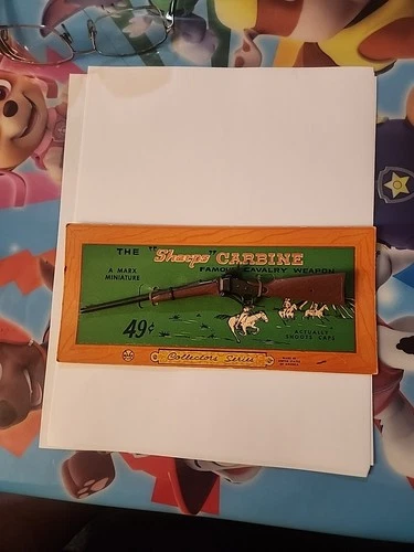 Marx Miniature Toy Cap Shooter 7.25" SHARPS CARBINE RIFLE Replica New