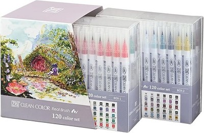 Kuretake ZIG Clean Color Real Brush 120 Color Set RB-6000AT/120V Brand New japan