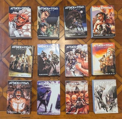 Attack On Titan Omnibus Vol 1-12 Complete Set English Manga