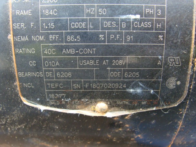 FINISH THOMPSON MAGNETIC DRIVE PUMP DB15P-14 IMP: Ø 5.13 90PSI BALDOR MOTOR 3HP