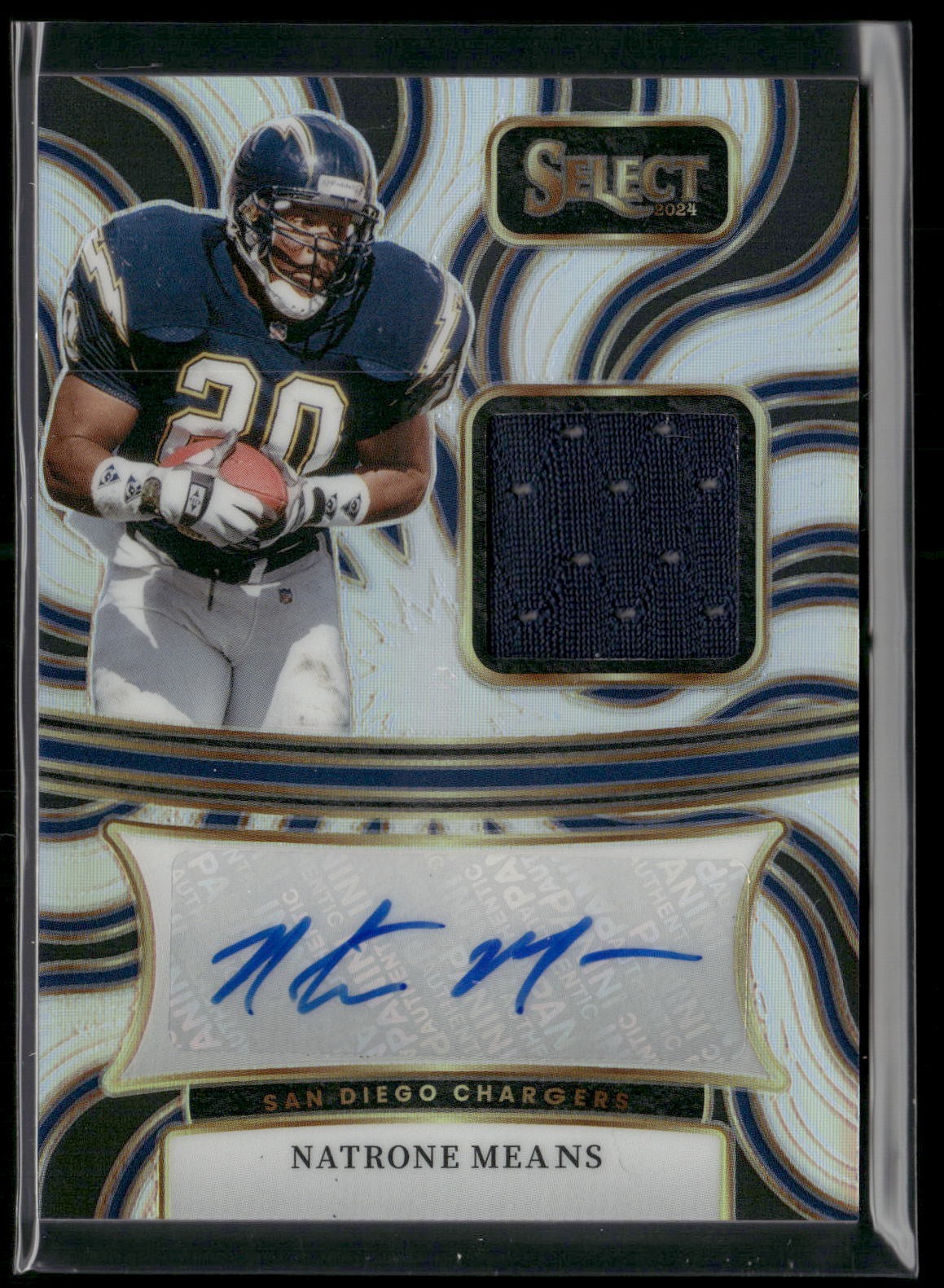 2024 Panini Select - Signature Mem Natrone Means #SM-NMS Silver Prizm /199 (AU)