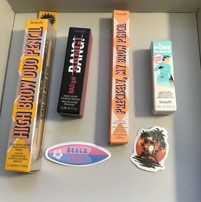 Benefit MEDIUM High Brow ALMOND CREAM/HONEY GLOW,brow Pencil,Mascara & Pore Prim