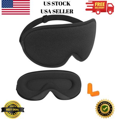 3D Contoured Sleep Mask 99% Light Blocking Eye Mask Zero Pressure Blindfold 