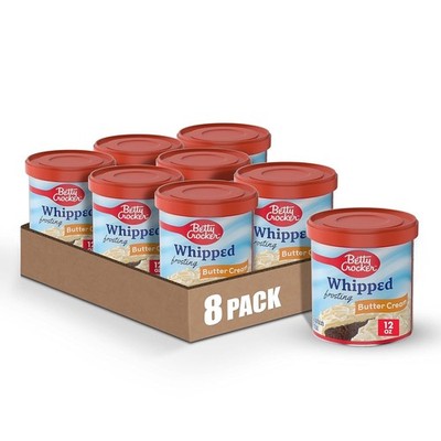 Betty Crocker Whipped Butter Cream Frosting, Gluten 12 Ounce (Pack of 8)