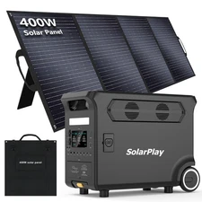 SolarPlay Q3600 3840Wh Portable Power Station With 400W Solar Panel for Camping