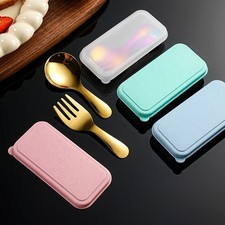 Child Safe Travel Cutlery Set in Stainless Steel with Minimalist Design