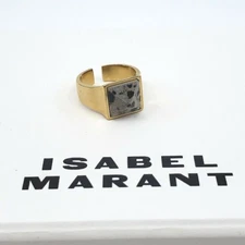 NEW ISABEL MARANT DALMATAIN JASPER GOLDTONE PLATED RING WOMEN'S SZ 8