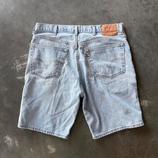 Vintage Levis 505 Regular Fit Denim Jean Shorts Light Wash Made in USA W38