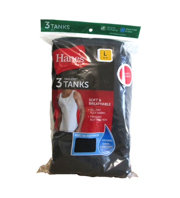 #ad #ad New Men#x27;s Hanes 3 Soft amp; Breathable Tagless Black tank Tops A Shirts Large $10.88