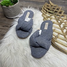 Madewell Chambray Crisscross Blue Scuff Slippers Women's Size 6