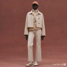 HERMES Double-face Crude Cell Short Coat Jacket with 3-Way Liner Beige Natur...