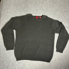 Arrow USA Sweater Mens XL Crew Neck 100 Cotton Knit Ribbed Black