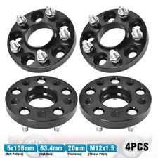 4x Bolt On Wheel Spacers 20mm For Ford Mondeo Focus MK2 MK3 RS ST 5x108 63.4mm
