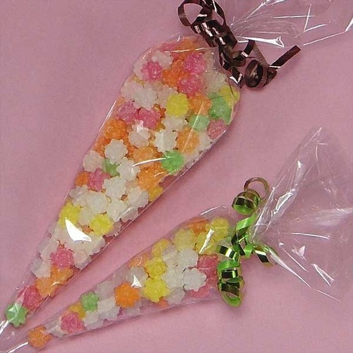 100 Qty 6" x 12" Crystal Clear Cone Shaped CandyParty Gifts Favor