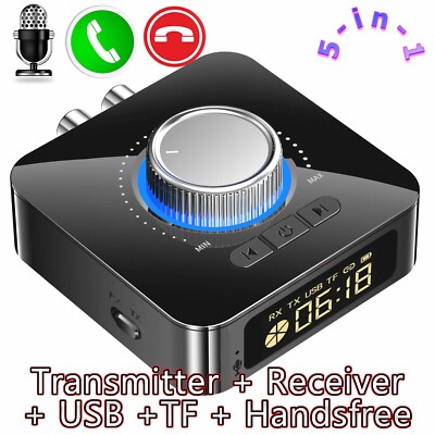 Wireless Bluetooth 5.0 Audio Transmitter Receiver TV PC Car Headphones ...